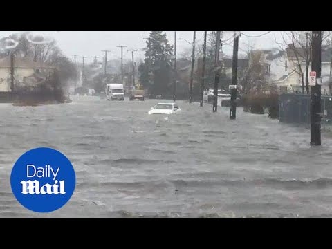 Police share video of the massive flooding in Massachusetts - Daily Mail