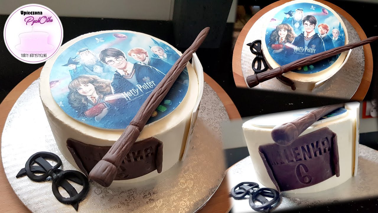 Tort Harry Potter, z różdżką i okularami :D | Harry Potter Cake