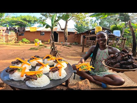 Village Marinated A5Wagyu Steak| African Village Cooking 5 Star Healthy Dish For Dinner 🍽 