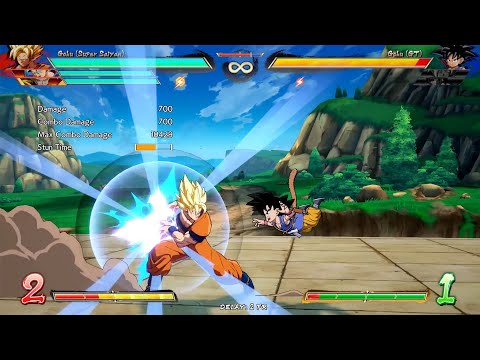 DBFZ Super Saiyan Goku Mid-Screen To Corner 2.5 Bar Start T.O.D Combo