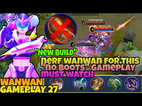 WanWan New Meta Marksman|No Boots Build Gameplay27|Collector skin gameplay|road2|Top 1 Global WanWan