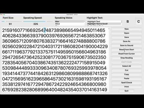 1 Million Digits Of Pi Read By TypeIt ReadIt - Part 1 Of 4 - 1,000,000 HD Video