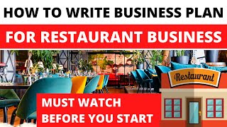 How to Write a Business Plan to Start a Restaurant Business