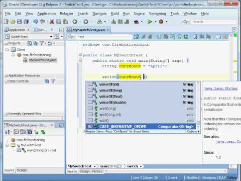 Java Training Java 1 7 Switch Statement Using Strings And Enumerations