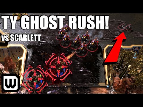 Starcraft 2: TY GHOST RUSH CHEESE vs SCARLETT!
