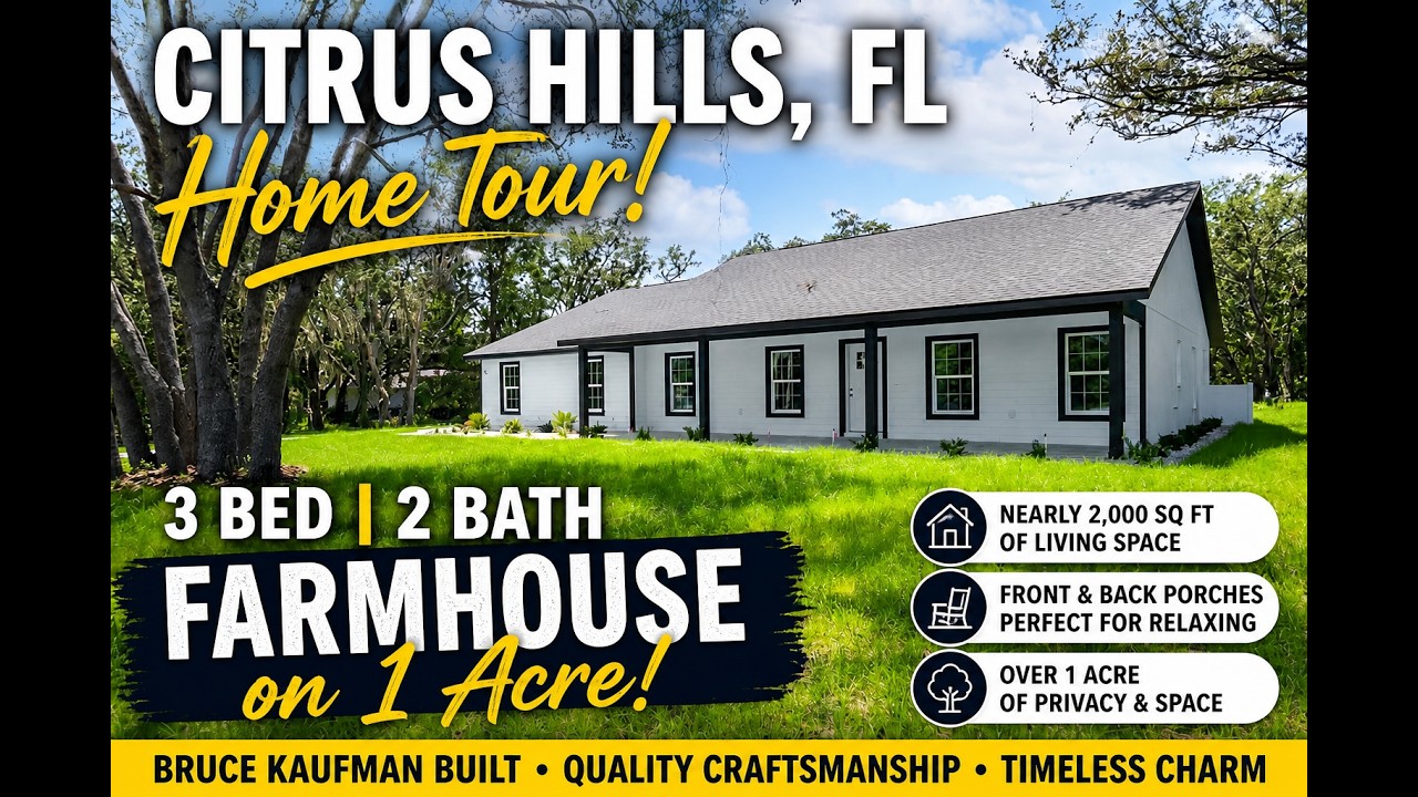 Cinematic tour: Citrus County FL Home for Sale | New Construction in Citrus Hills | 1 Acre MLS#847779