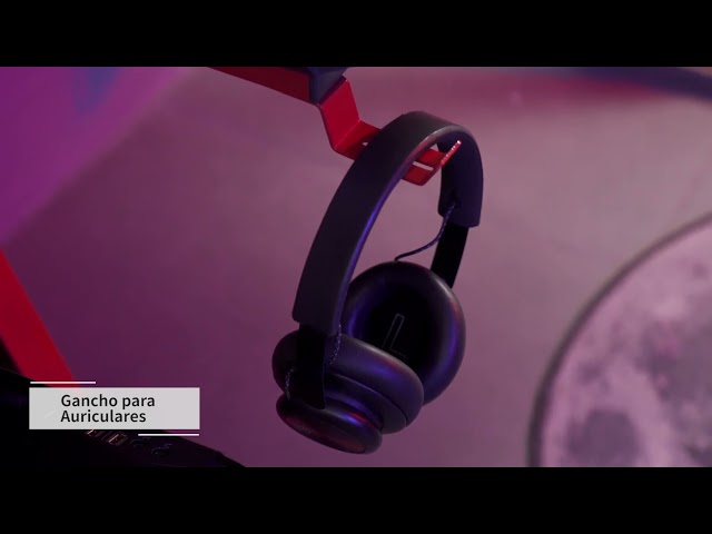 Vídeo relacionado con JUMMICO Escritorio Gaming 160x60cm, Fibra de Carbono con Portavasos y Soporte para Auriculares, Estructura Metálica Negra