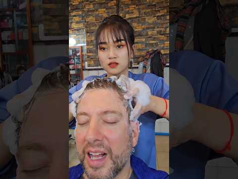 BEST EVER HEAD MASSAGE. So Strong! #massage #headmassage #ladybarber #asmr #asmrsounds