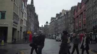 Christmas Day Drive Royal Mile To The Castle In Edinburgh Scotland