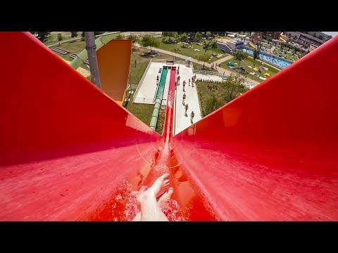 Terrifying Kamikaze Drop Waterslide | Adrenaline Waterpark Zalakaros