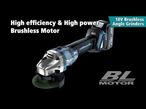 Makita DGA511Z Akumuliatorinis kampinis šlifuoklis, greičio reguliavimas 3000-8500min-1, 18V, ø125mm, komplektuojama be akumuliatorių ir kroviklio! video