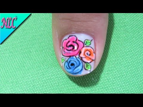 Decoracion De Uñas Rosas – Como Pintar Rosas Fácilmente – Roses Nail Art – NLC