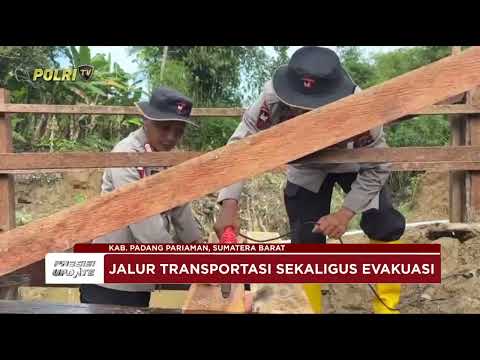 PRESISI UPDATE :BRIMOB POLDA SUMBAR BANGUN JEMBATAN DARURAT PENGHUBUNG DUA NAGARI 04/01/2025
