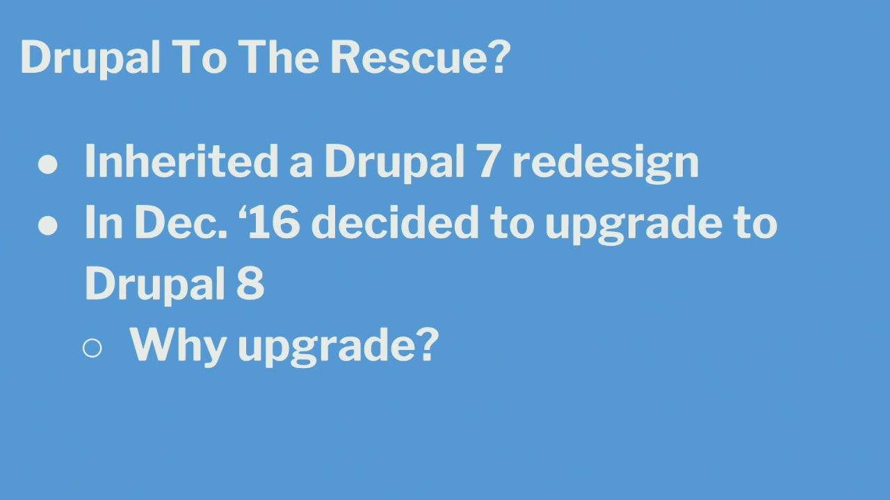 Still from the DrupalCon 2018 Nashville talk