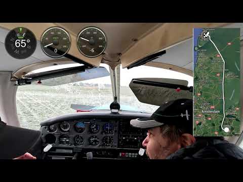 Full flight from Hilversum to Texel in Piper PA28 Warrior