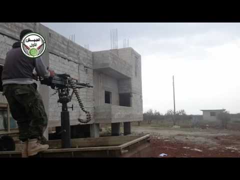 استهداف قوات النظام برشاش 14.5 من قبل الجيش الأول على جبهة الشيخ مسكين في ريف درعا