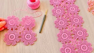 🌸Incredibly Beautiful Crochet Flower Motif🌸Unique Runner, Blouse Pattern Tutorial
