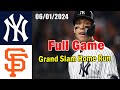 New York Yankees vs San Francisco Giants FULL GAME 06/01/2024| MLB Highlights| 2024 MLB Season