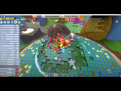 Dealing over 10,000 damage at once to stump snail as a level 16-17 Red Hive | Bee Swarm Simulator