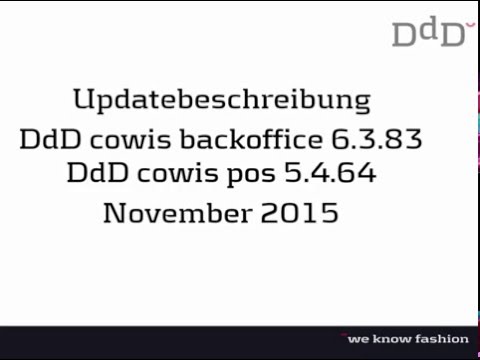 Updatebeschreibung November 2015 / DdD COWIS – Warenwirtschaft, Kassensoftware & E-Commerce