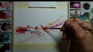 Abstract Watercolor Painting Tutorial - Limited Color Palette Challenge!