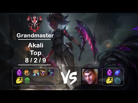 Top Akali vs Jayce KR Grandmaster Patch 12.7