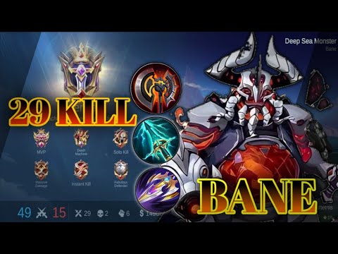 FULL BUILD PHYSICAL DAMAGE  TOP BANE | 29 KILLS | MOBILE LEGEND | 