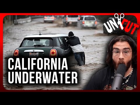 CALIFORNIA is UNDERWATER with 14 People KILLED in Violent FLOODING | Hasanabi Reacts - UNCUT