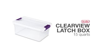 Sterilite 15 Quart Clearview Latch Box