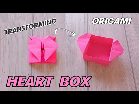 HEART BOX ORIGAMI TUTORIAL| HOW TO MAKE TRANSFORMING BEAUTIFUL HEART ORIGAMI STEP BY STEP FOLDING