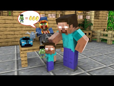 AN UNLUCKY DAY FOR A BABY HEROBRINE - Minecraft Animation