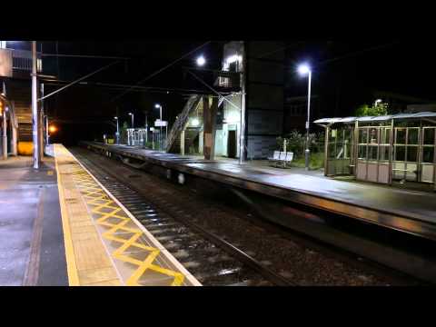 Freight Train At Waltham Cross At Night  8 May 2015
