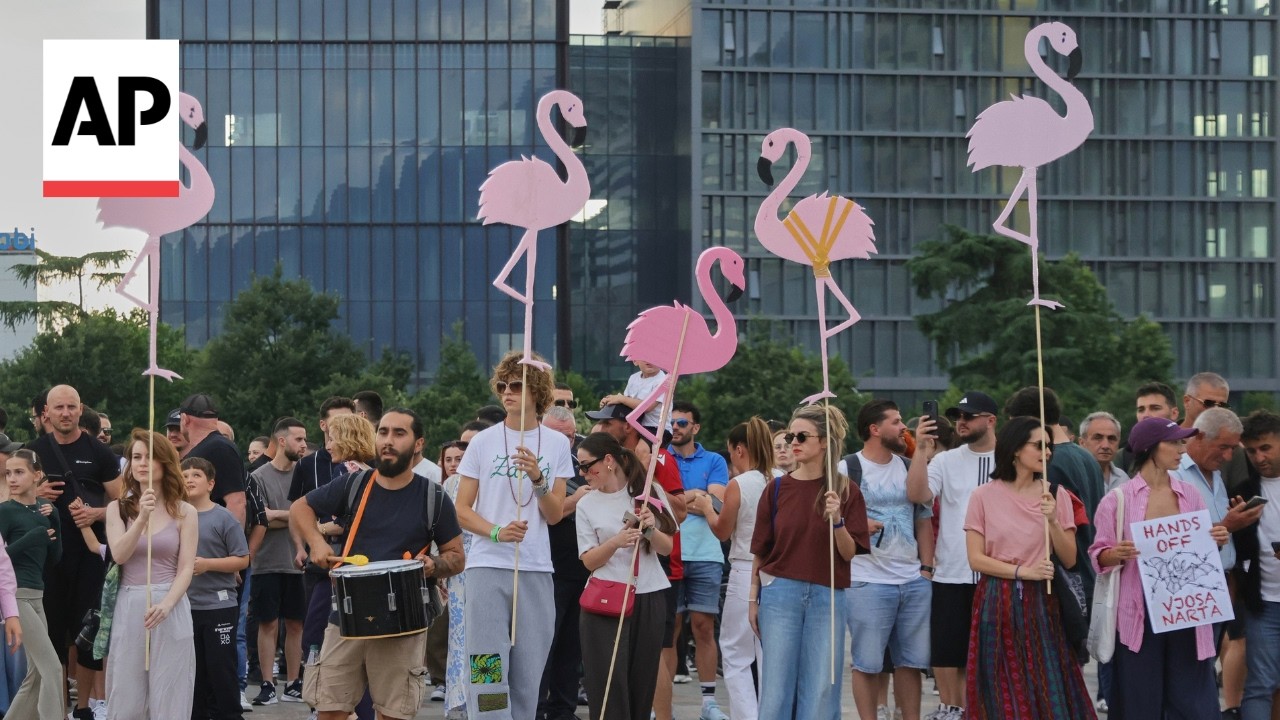 Video | Albanians stage 10th protest in Tirana against Trump family-linked resort