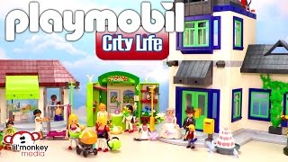 Playmobil City life!  Formal Wedding, Birthday Party, Dentist, City Hall, Flower Shop and More!
