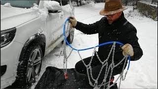 How to fit & remove snow tire chains Thule König XG-12 Pro
