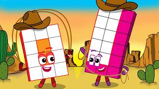 Numberblocks 12 and 18 Learn Cowboy To Catching Outlaws l Numberblocks fanmade coloring story