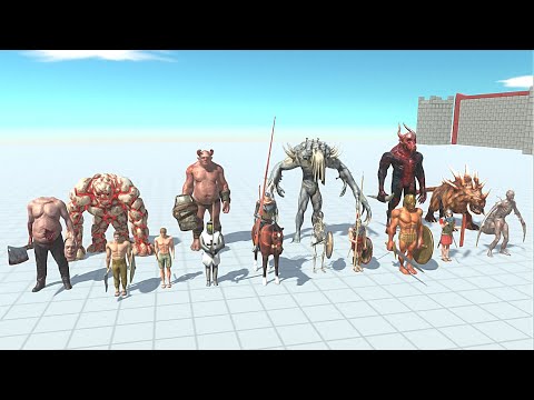 INFERNALS + ANCIENT HUMAN VS 2X FACTION - Animal Revolt Battle Simulator