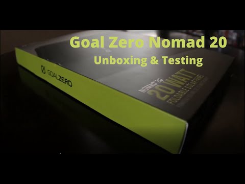Goal Zero Nomad 20 Solar Panel (2020) Unboxing and Quick testing on Sherpa 100AC