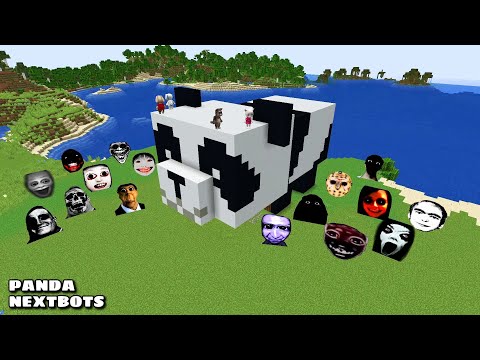 SURVIVAL PANDA HOUSE WITH 100 NEXTBOTS in Minecraft - Gameplay - Coffin Meme