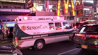 Senior Care Ambulance stuck in traffic on Time Square, New York City 2016