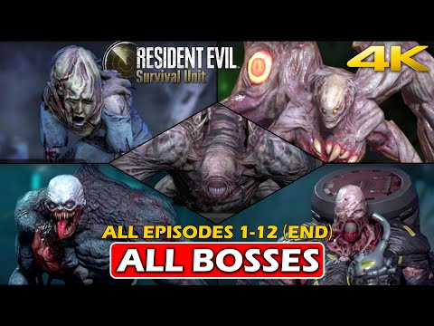 RESIDENT EVIL SURVIVAL UNIT - ALL BOSSES Fight - ALL EPISODES Exploration (Easy) Gameplay (4K 60FPS)