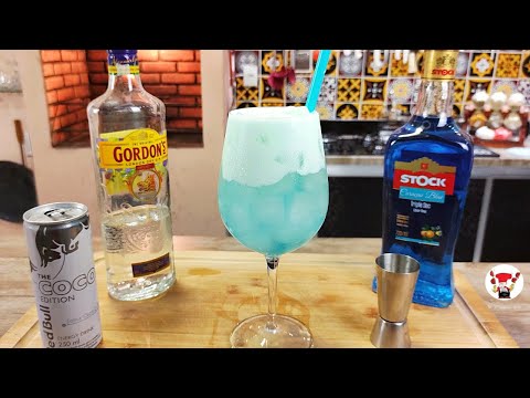 Drink Gin Tônica Coco Red Bull e Leite Condensado Fácil de Fazer Rápido
