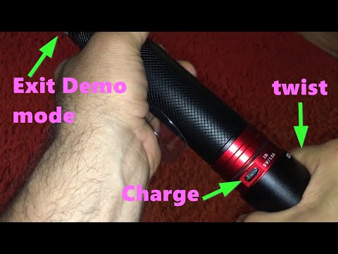 Costco Infinity X1 5000 Lumen flashlight How to exit demo mode access charge port