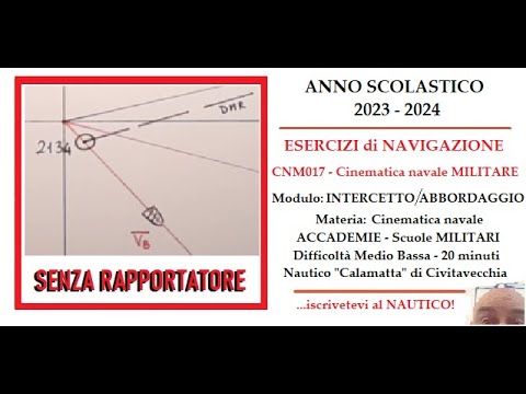 CNM017 - Cinematica di INTERCETTO senza il RAPPORTATORE - Esercizi di Navigazione