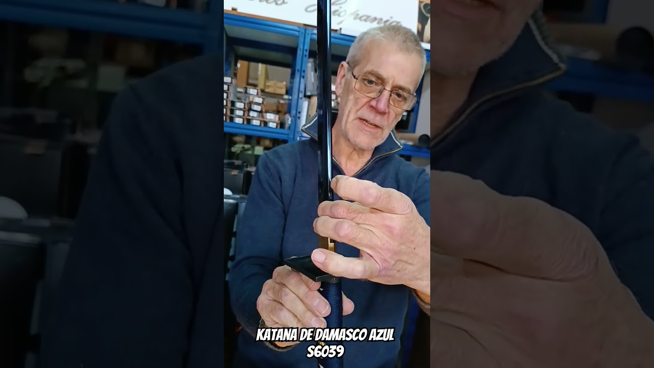 Funktionelle Katana Damast Blau