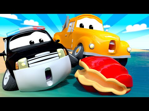Der Streifenwagen in Autopolis - Sommer Spezial Folge - Das Wasser Rätsel -Cartoons für Kinder 🚓 🚒