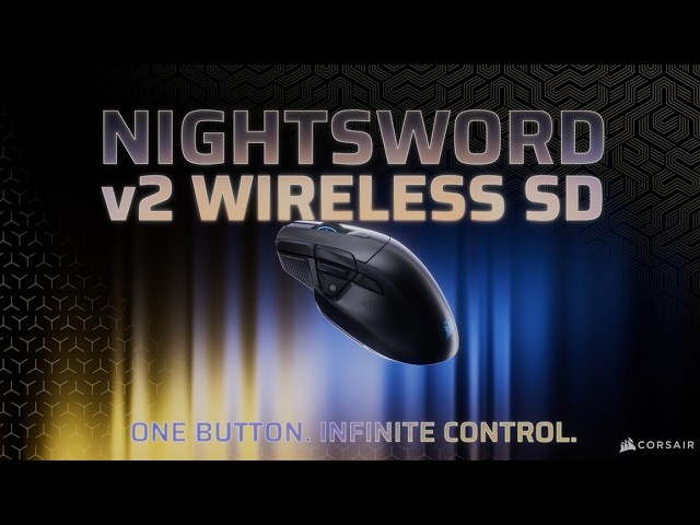 Ratón Corsair NIGHTSWORD v2 WIRELESS SD 33000 DPI 8000Hz Negro Stream Deck video