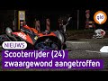 Zwaargewonde scooterrijder aangetroffen