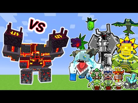 Netherite Monstrosity Vs. Mowzie's Mobs Monsters in Minecraft
