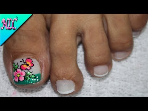 DECORACIÓN DE UÑAS PARA PIES FLORES – FRENCH NAIL ART – FLOWERS NAIL ART – NLC